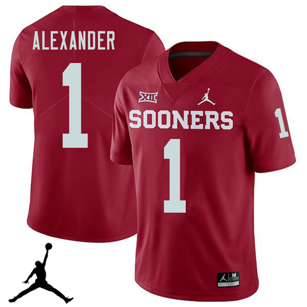 Oklahoma Sooners #1 Dominique Alexander 2018 College Football Jerseys Sale-Crimson